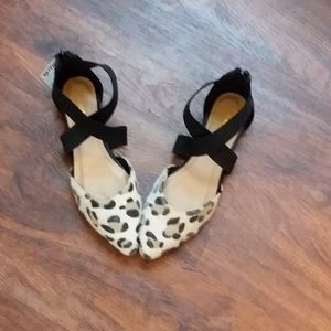 Leopard Faux Fur Pointed Toe Flats